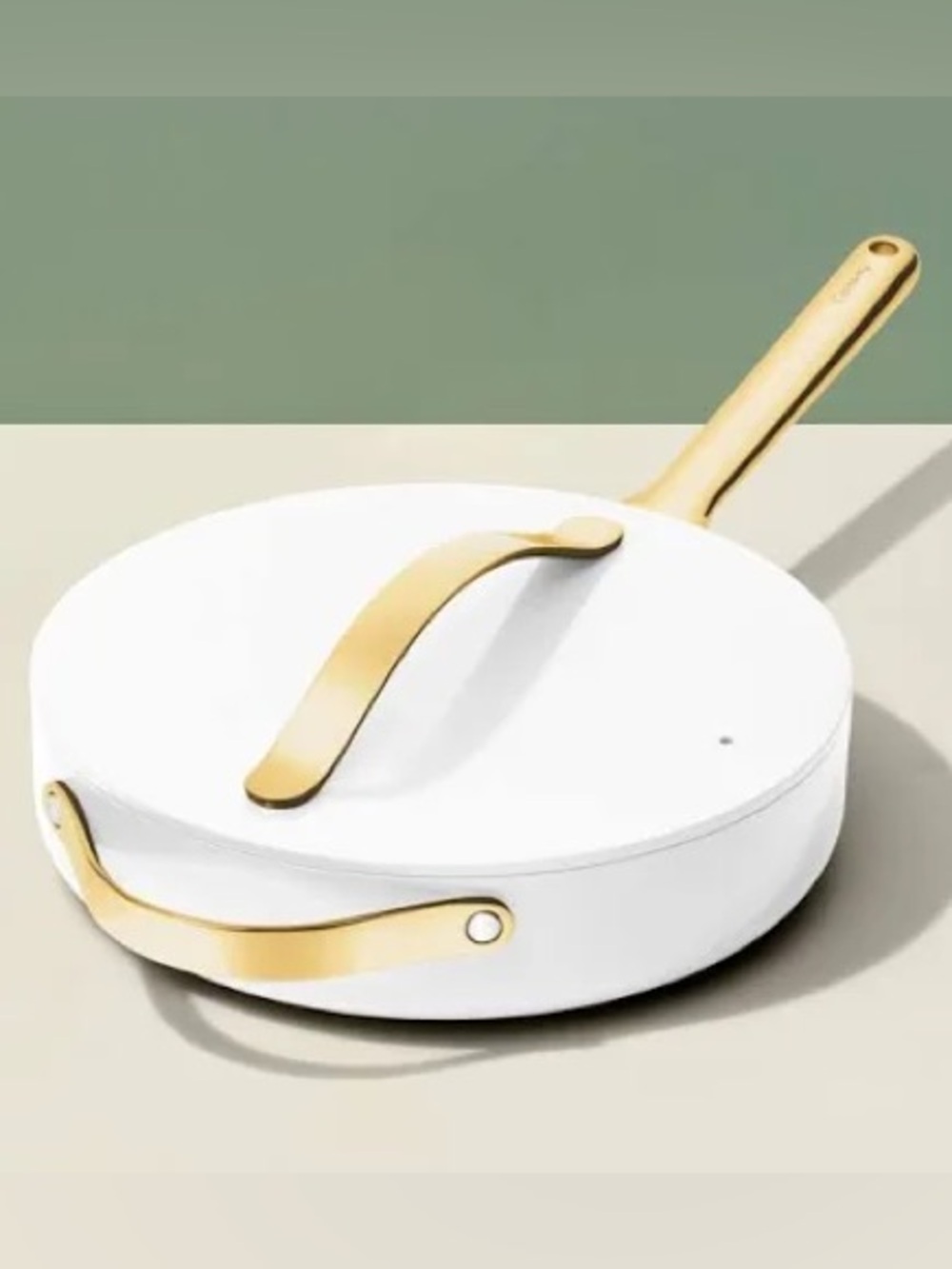 Caraway 3 Qt Sauté Pan with 10.5” Lid – Cream/Gold – Nonstick
